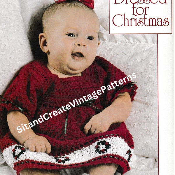 Vintage Crochet Baby’s First Christmas Dress