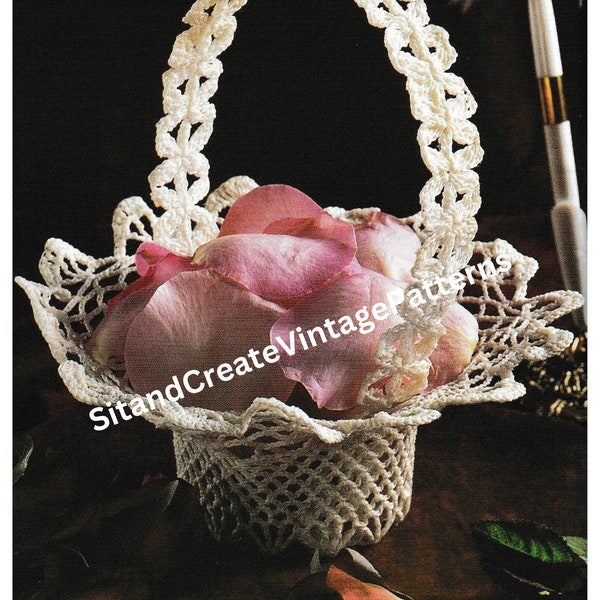 Vintage Crochet Flower Basket