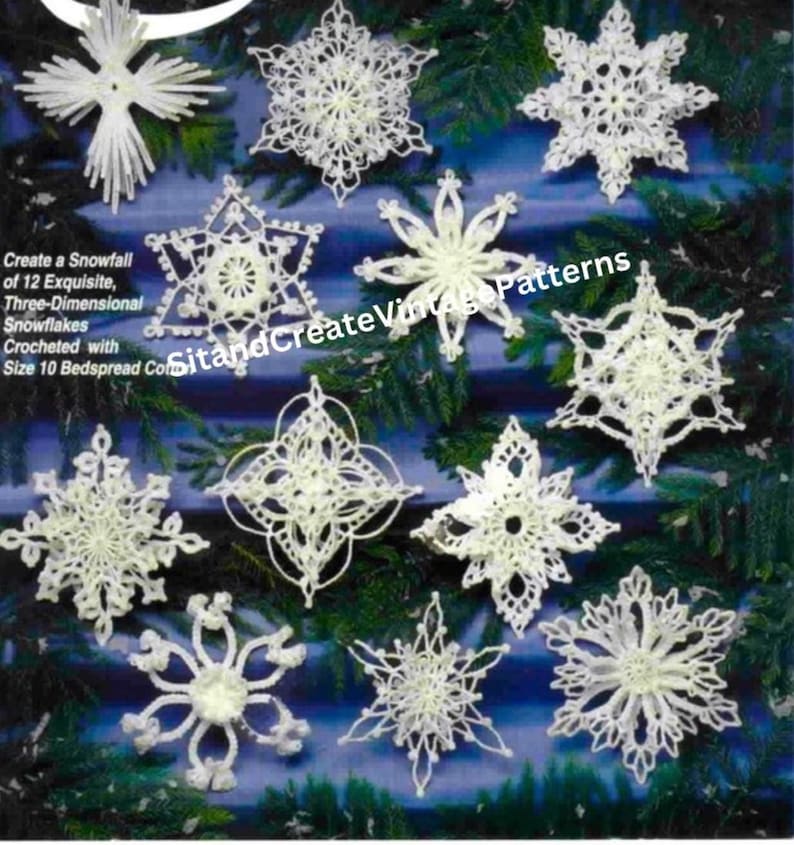 Vintage Crochet Dimensional Snowflakes - Etsy
