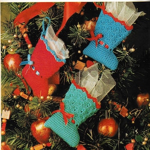 Vintage Crochet Mini Christmas Stocking