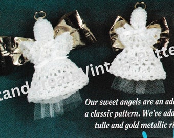 Vintage crochet ángel pin/encanto