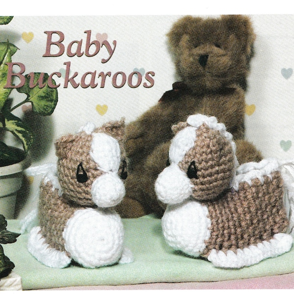 Vintage  Crochet Baby Horse Slippers