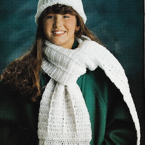 Vintage Crochet Hat and Scarf Set