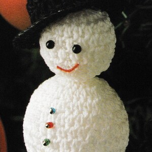 Vintage  Crochet Snowman Ornament