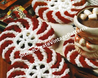 Posavasos vintage de menta y crochet