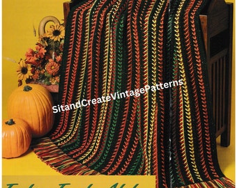 Vintage Crochet Turkey Tracks Afghan