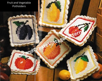 Vintage Crochet Fruit and Vegetable Potholders