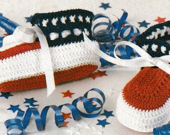 Vintage Crochet Lil Uncle Sams Baby Booties