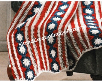 Vintage American Pride Crochet Afghan