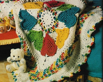 Vintage Crochet Circle of Hearts Afghan