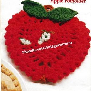 Vintage Crochet Apple Potholder