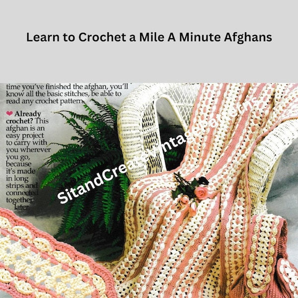 Vintage boek Leer hoe je Mile-A- Minute Afghanen haakt