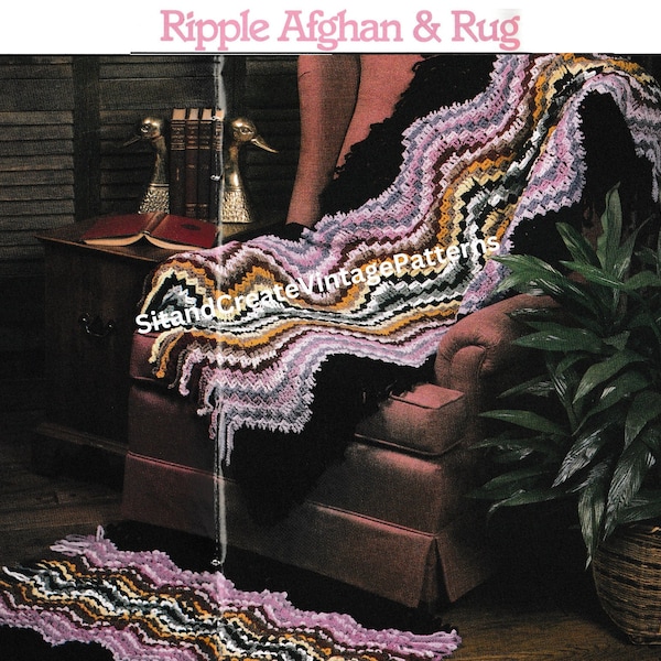 Afghan Ripple Afghan and Rug