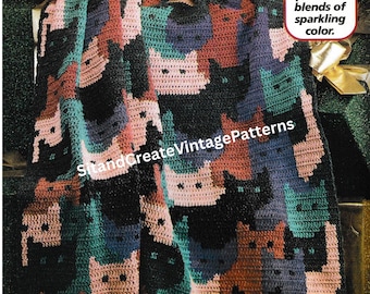 Vintage Häkelkatze Afghane