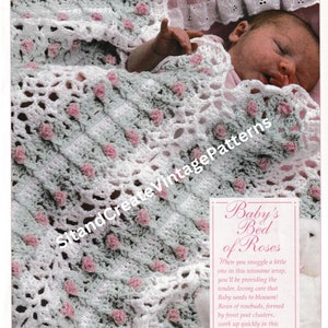 Vintage Babys Bed of Roses Afghan