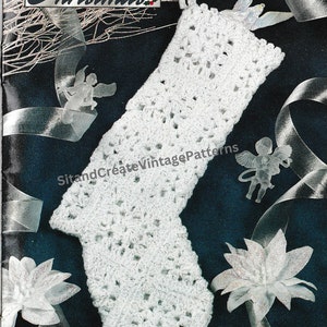 Vintage Crochet Granny Square Christmas Stocking