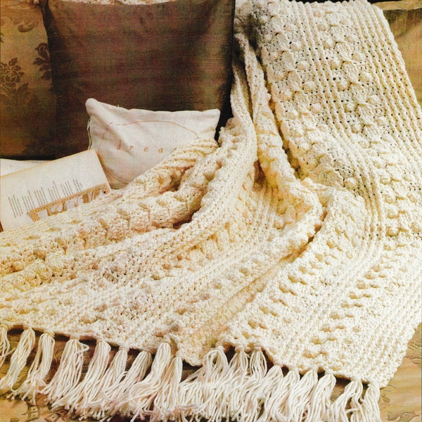 Vintage Crochet Fisherman Afghan