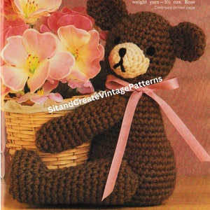 Vintage Crochet Bear Basket
