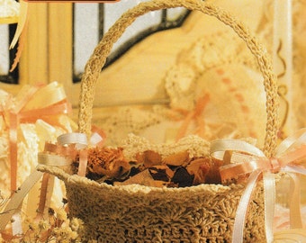Vintage Crochet Flower Girl Basket