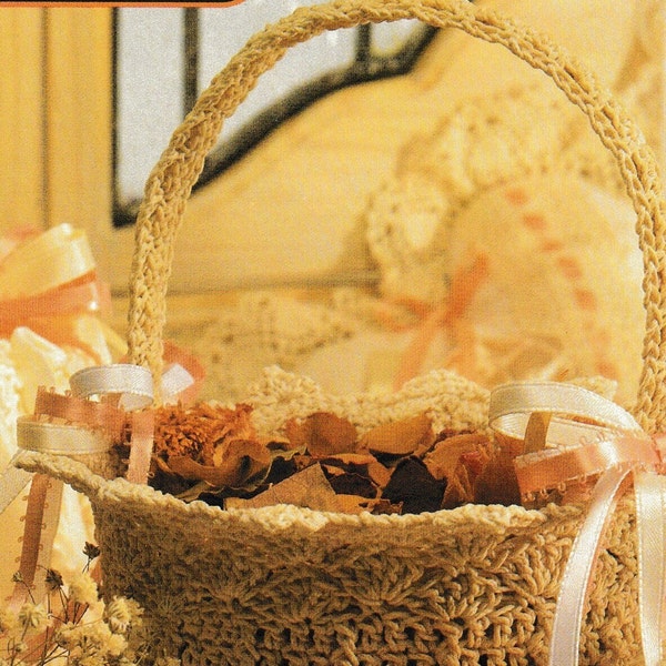 Vintage Crochet Flower Girl Basket