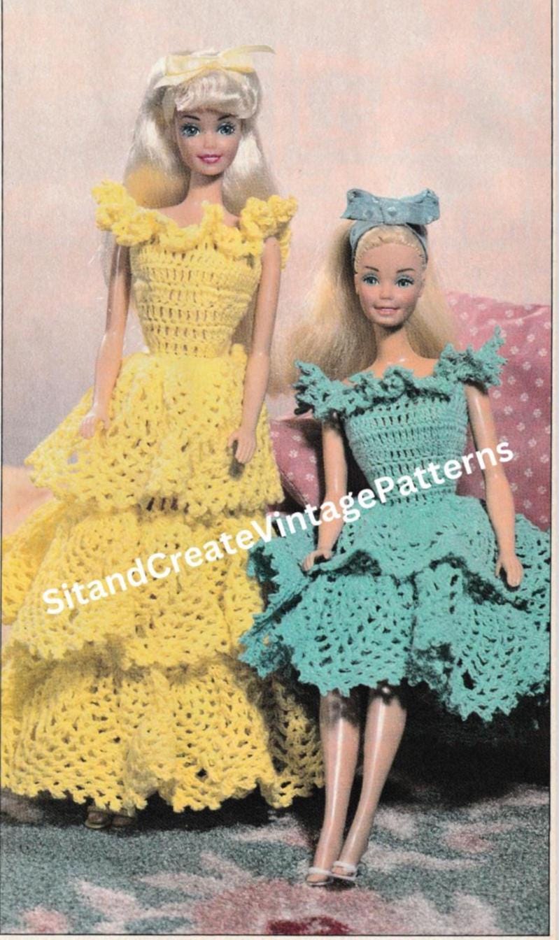 Vintage Crochet Fashion Doll Pineapple Dresses - Etsy