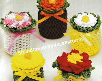 Vintage Crochet Beaded Jar Covers/Baby food Jar Covers