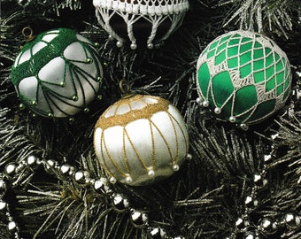 Vintage Crochet Metallic Christmas Ornaments