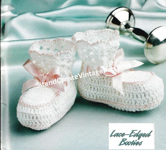 Vintage Crochet Lace Baby Booties UK