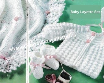 Vintage gehäkelte Babyausstattung