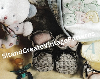 Mocasines vintage de crochet para bebé niño