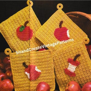 Vintage Crochet Apple Potholders