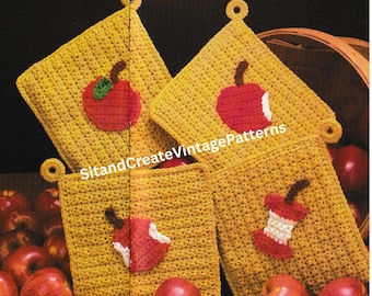 Vintage Crochet Apple Potholders