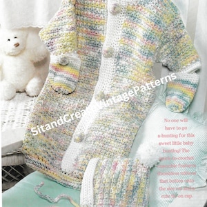 Vintage Crochet Baby Bundle Bunting Set