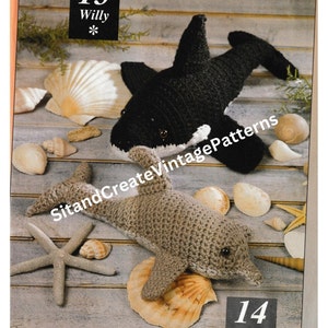 Vintage Crochet Whale and Dolphin