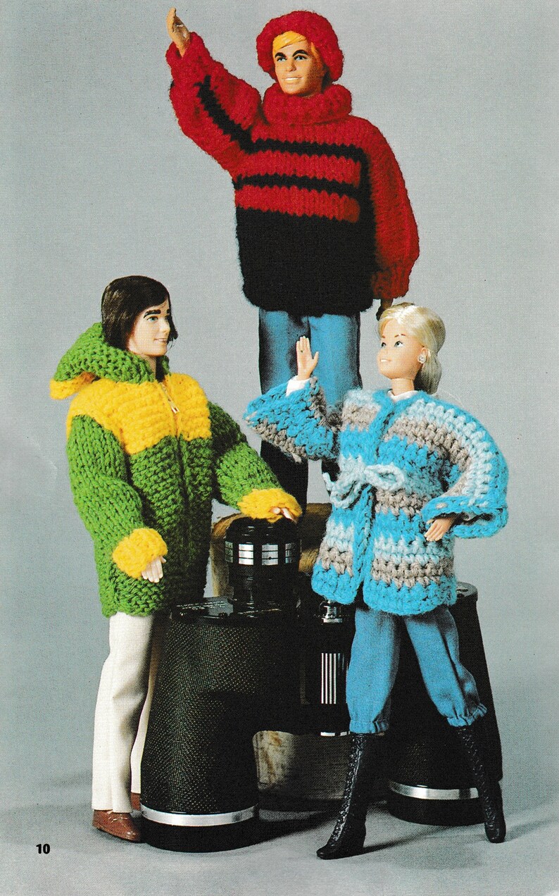 Vintage Crochet Barbie and Ken Doll Clothes Pattern Etsy