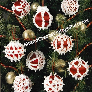 Vintage Crochet Pearl Drop Ornaments