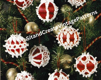 Vintage gehaakte ornamenten met parels