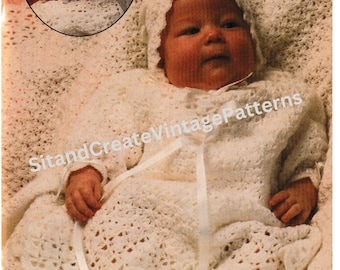 Vintage Crochet Lace Christening Set