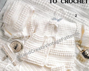 vintage 4 layettes pour bébés au crochet