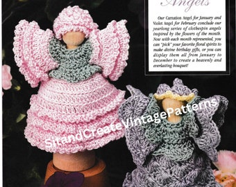 Ángeles de pinzas de ropa de crochet vintage (parte 6)