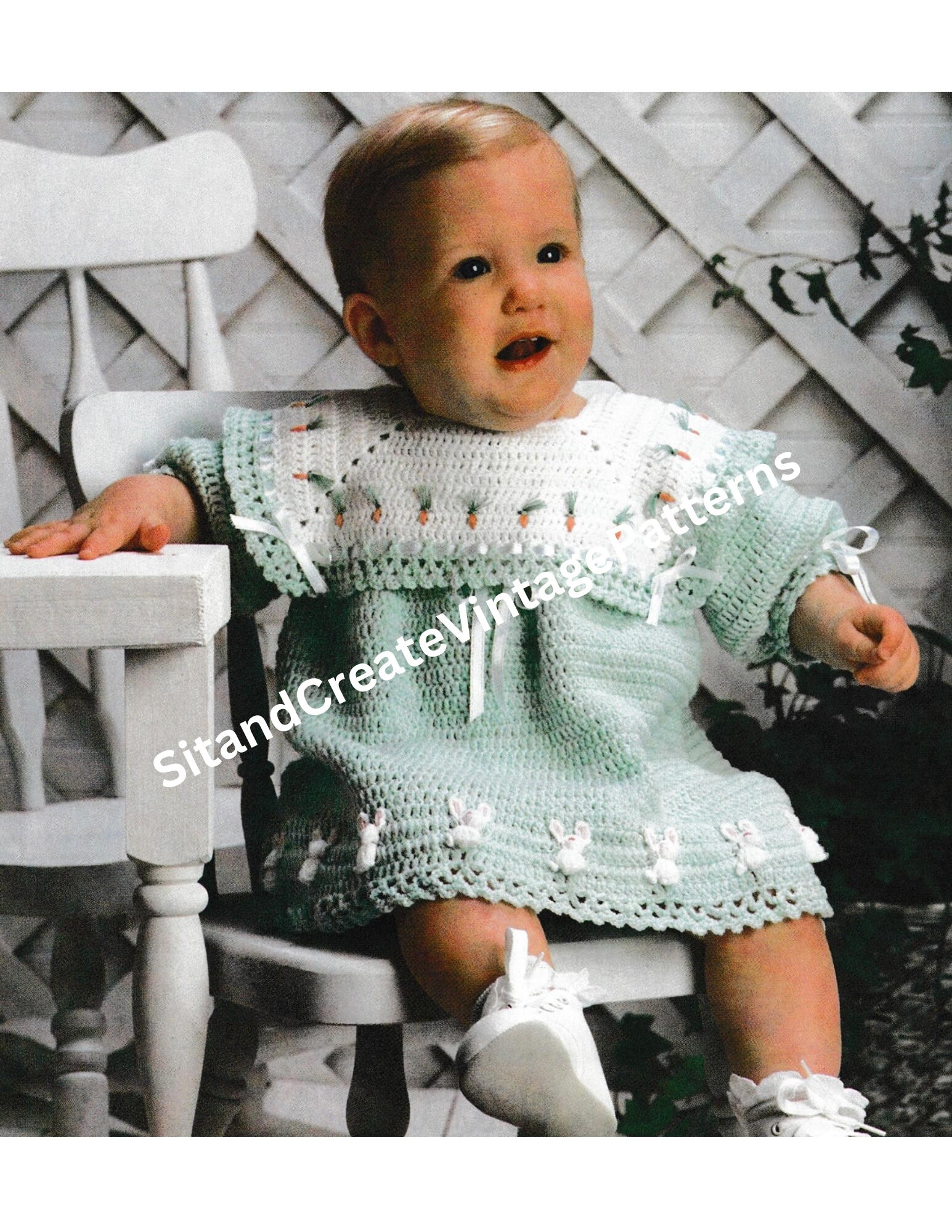 crochet easter dress My babies crochet Easter dress, I posted the try on but this is the final  Easter look  TUTORIAL USED: https://tinyurl.com/5bay6xsm
