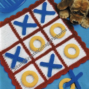 Vintage Crochet Tic-Tac-Toe Game