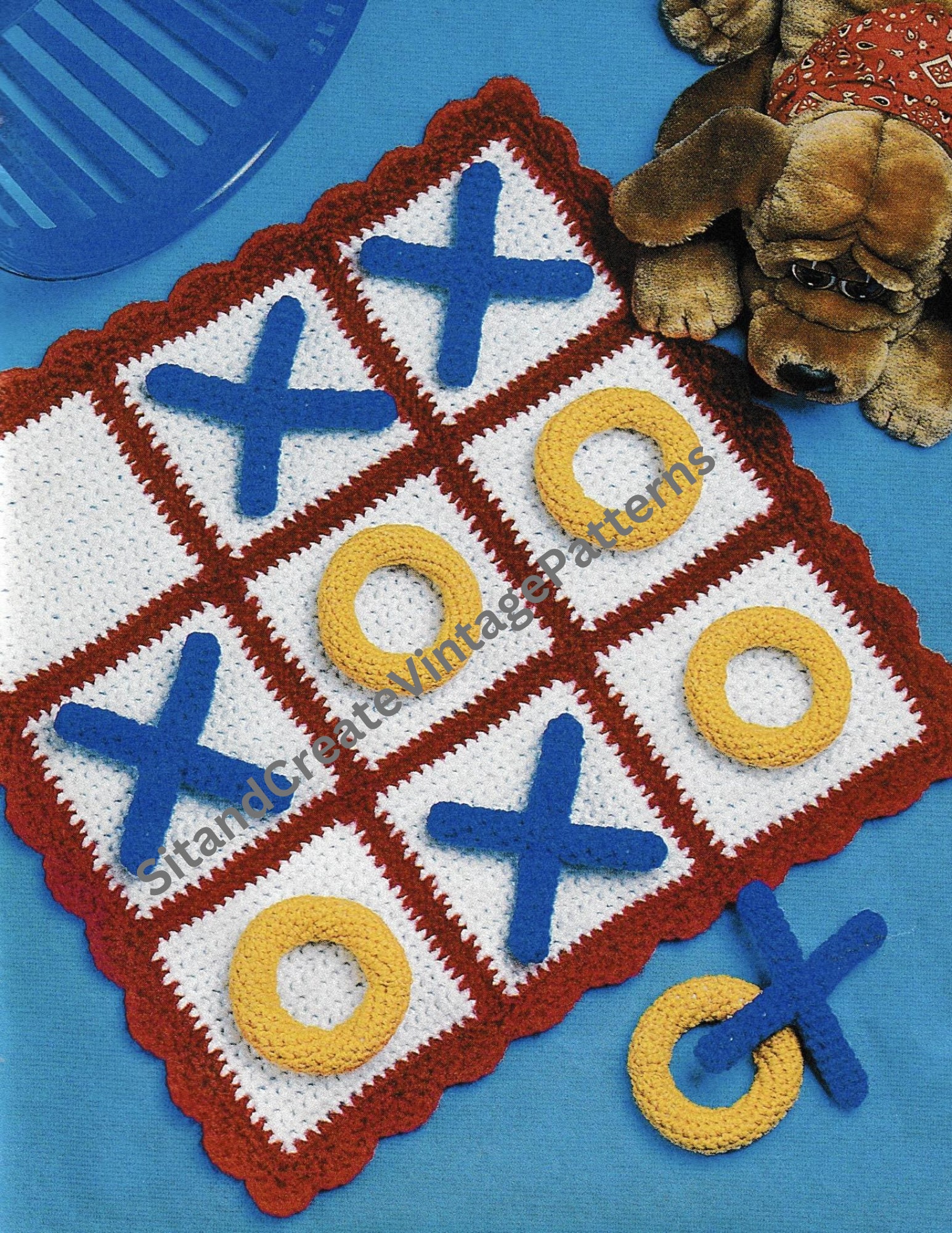 Travaux au Crochet フランスアンティークボックス　ミニョネット Vintage Crochet Tic-tac-toe Game - Etsy