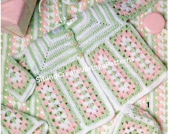 Canastilla vintage para bebé abuela de ganchillo