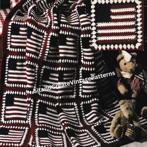Vintage Crochet Flag Granny square Afghan