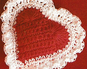 Bolsita de crochet vintage con forma de corazón