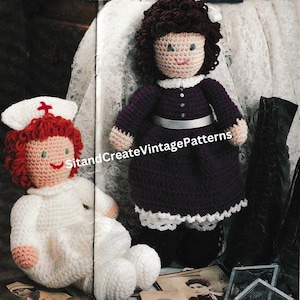 Vintage Crochet Nurse and Doll Friend