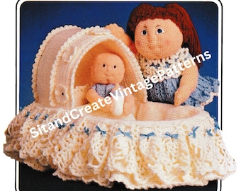 Vintage Crochet Debbie Ann/Bitty Baby/Bassinet