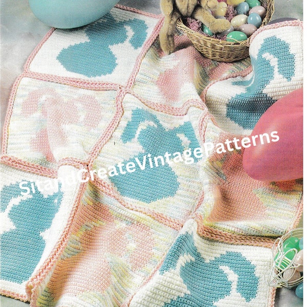 Vintage Crochet Bunny Afghan
