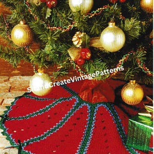 Gonna per albero cremisi all&#39;uncinetto vintage